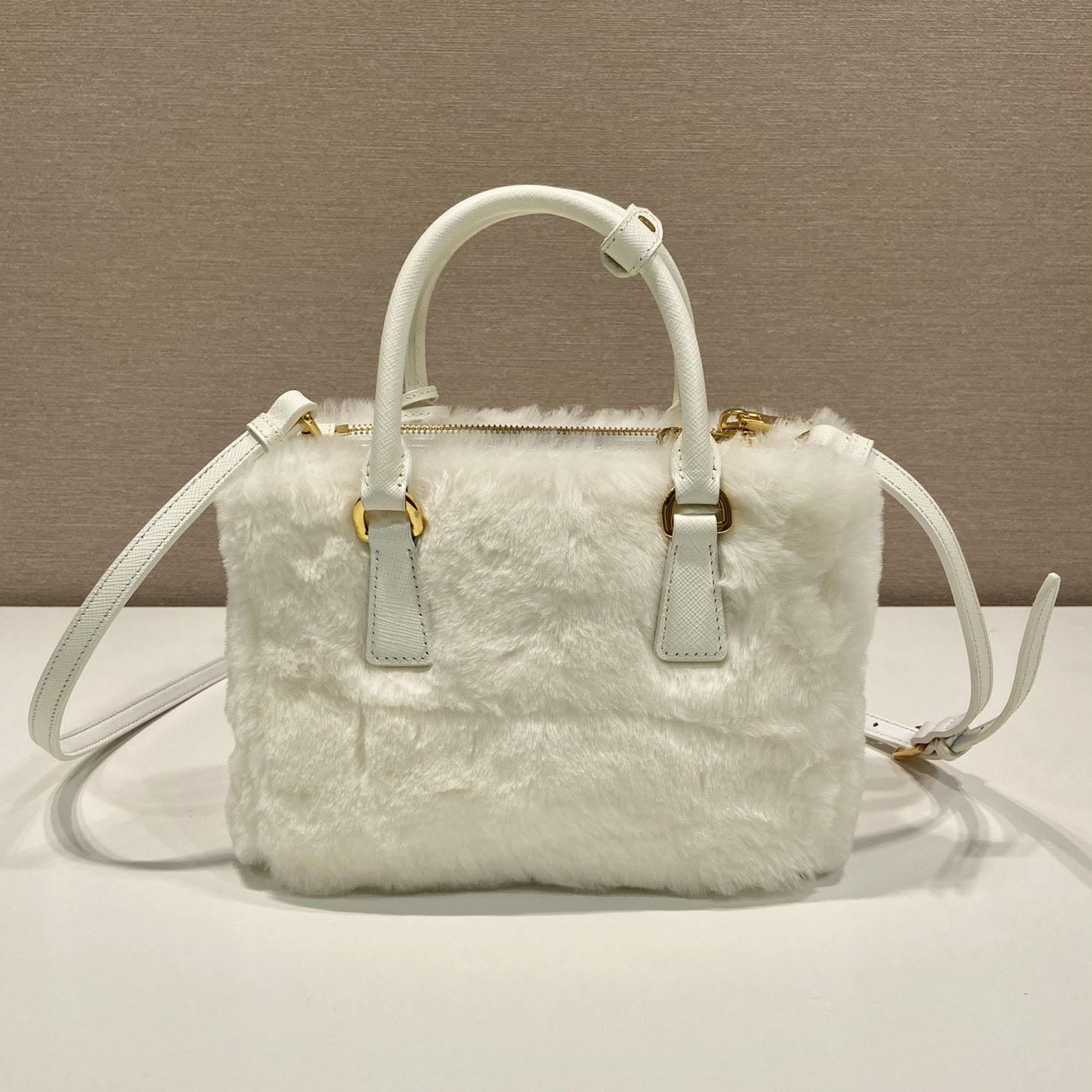 Prada Galleria Shearling Mini-Bag - FashionPlug
