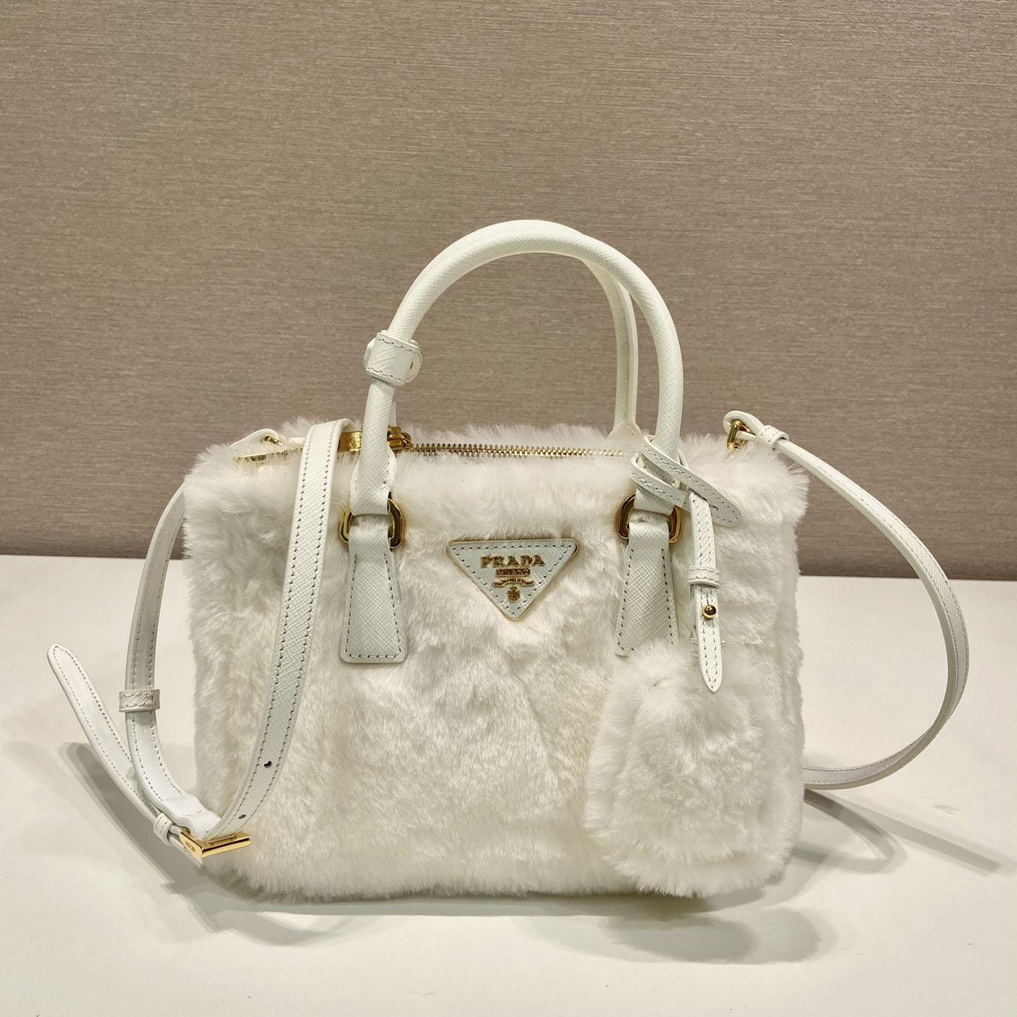 Prada Galleria Shearling Mini-Bag - FashionPlug