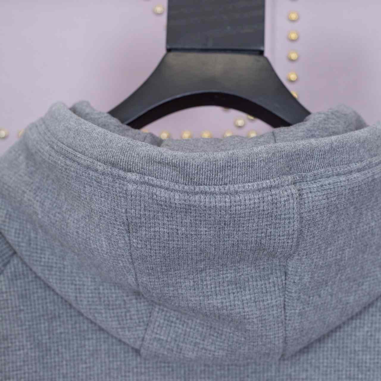 Thom Browne 4-Bar Zip-Up Cotton Hoodie - FashionPlug