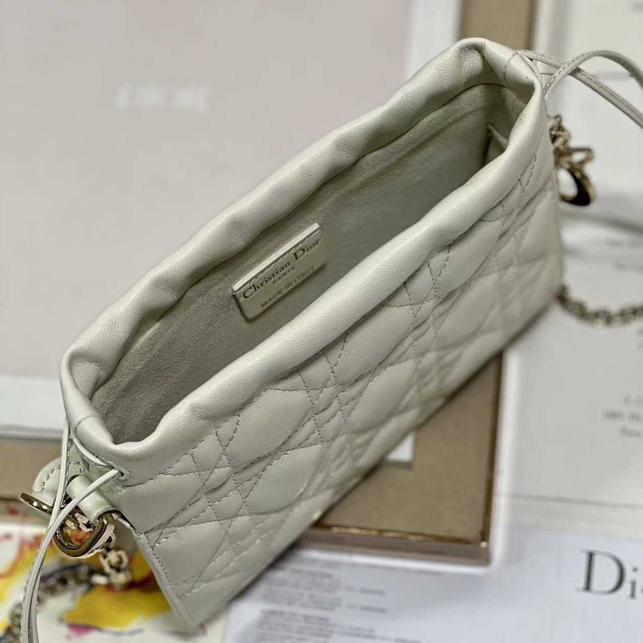 Dior Lady Dior Handle Drawstring Mini Bag - FashionPlug