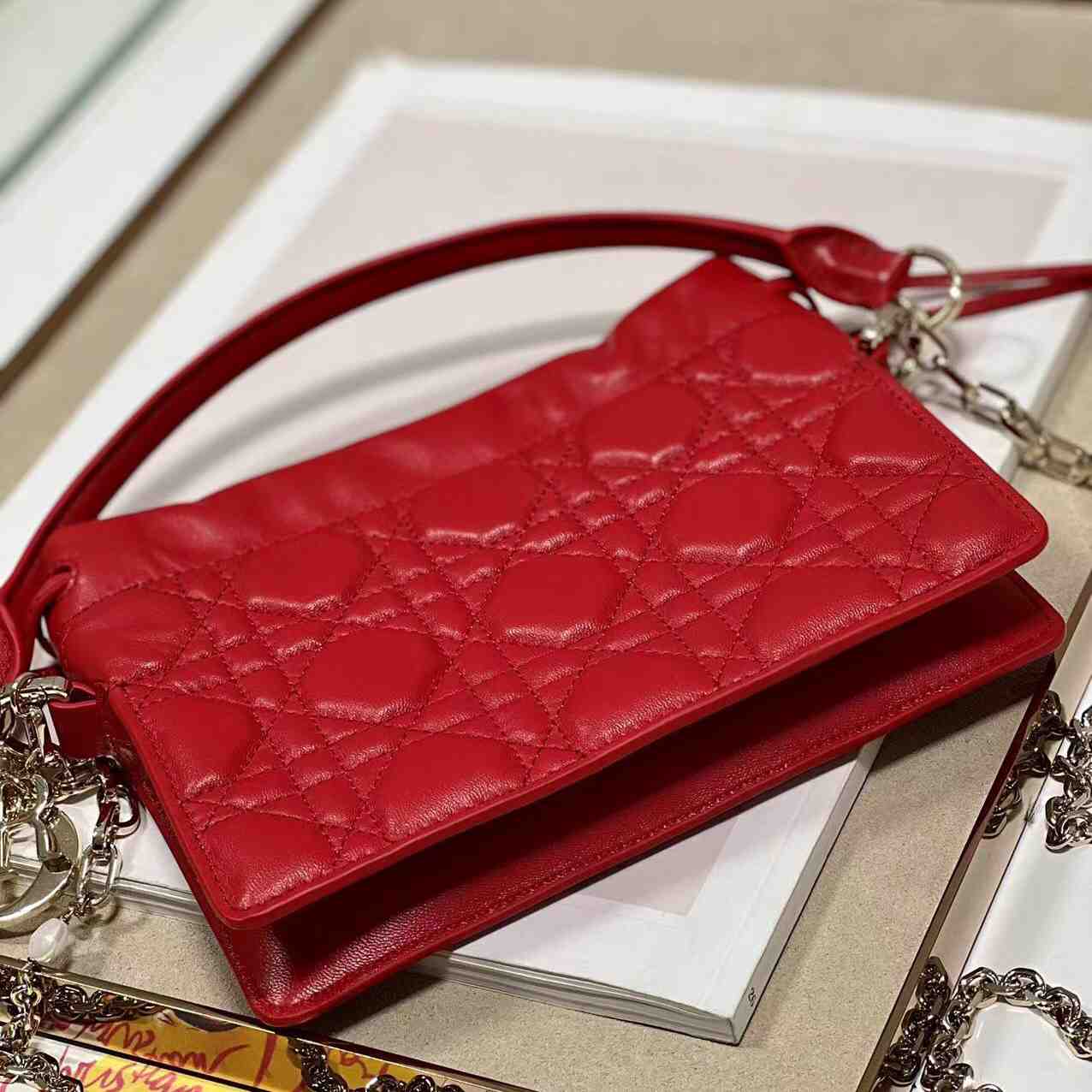 Dior Lady Dior Top Handle Drawstring Mini Bag - FashionPlug