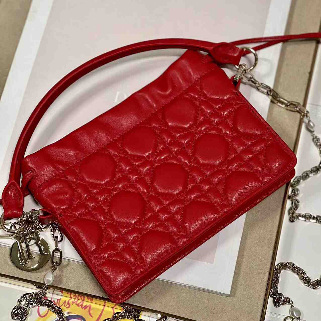 Dior Lady Dior Top Handle Drawstring Mini Bag - FashionPlug