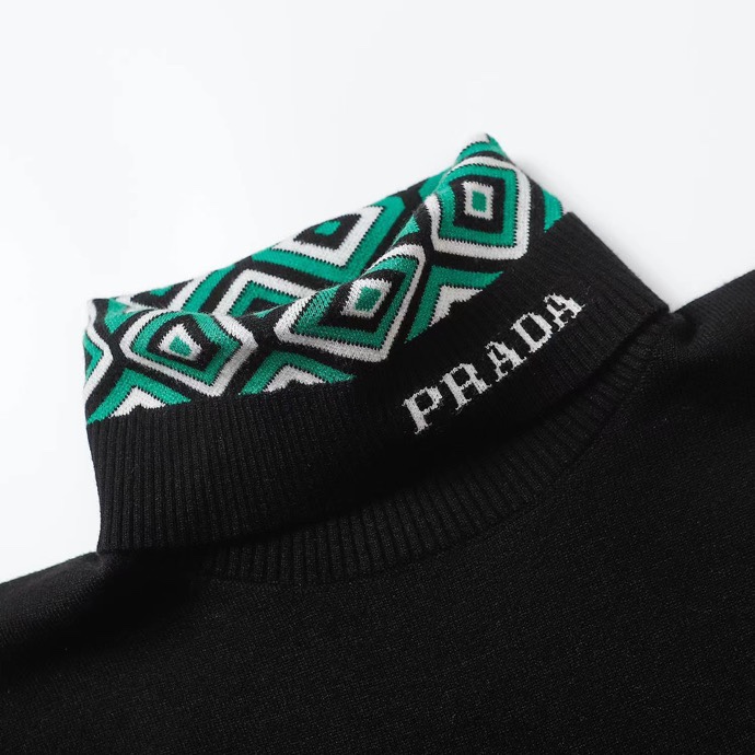 Prada Worsted-Wool Mock-Neck Sweater - FashionPlug