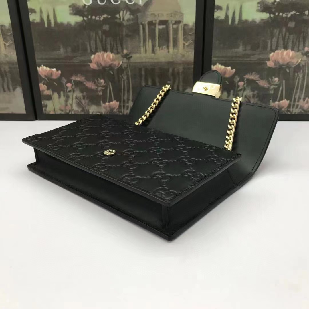 Gucci Guccissima Icon Chain Wallet Black(20-13-6cm) - FashionPlug