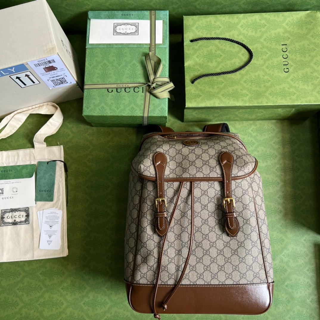 Gucci Medium Backpack With Interlocking G(26-43-18cm) - FashionPlug