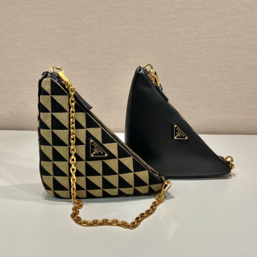 Prada Symbole Leather And Fabric Mini Bag(23-25-5cm) - FashionPlug