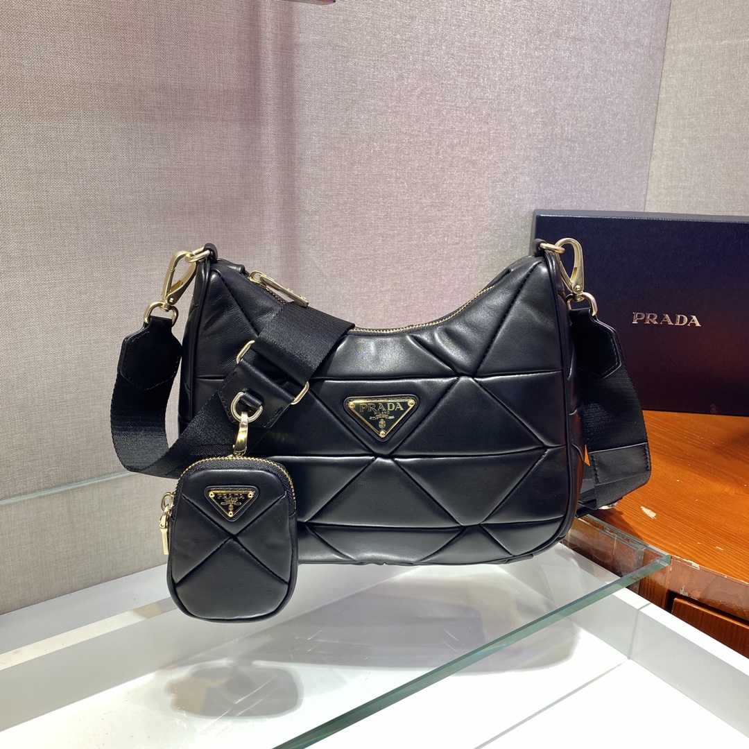 Prada System Patchwork Shoulder Bag(24*17*7cm) - FashionPlug