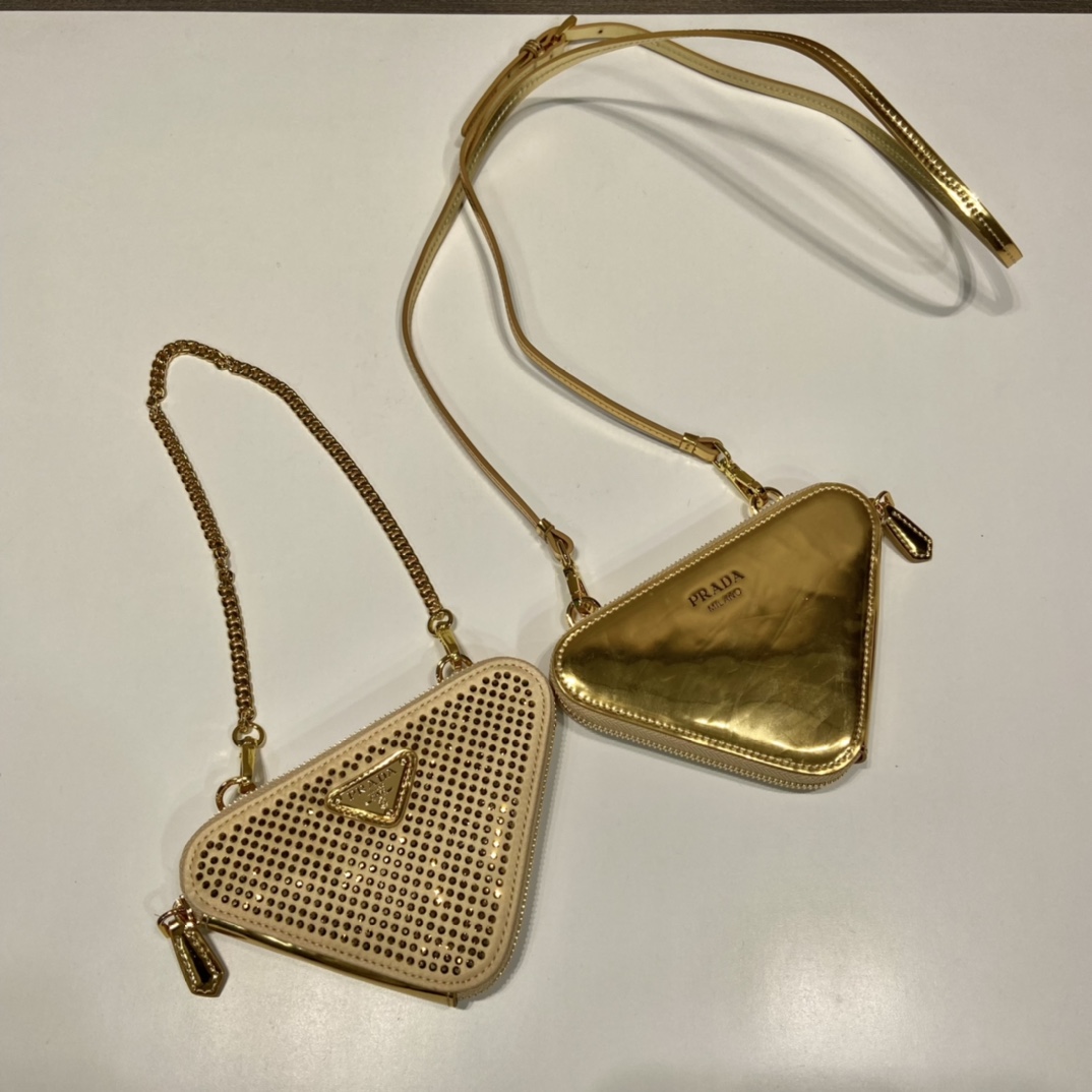 Prada Embellished Satin And Leather Mini-Pouch - FashionPlug