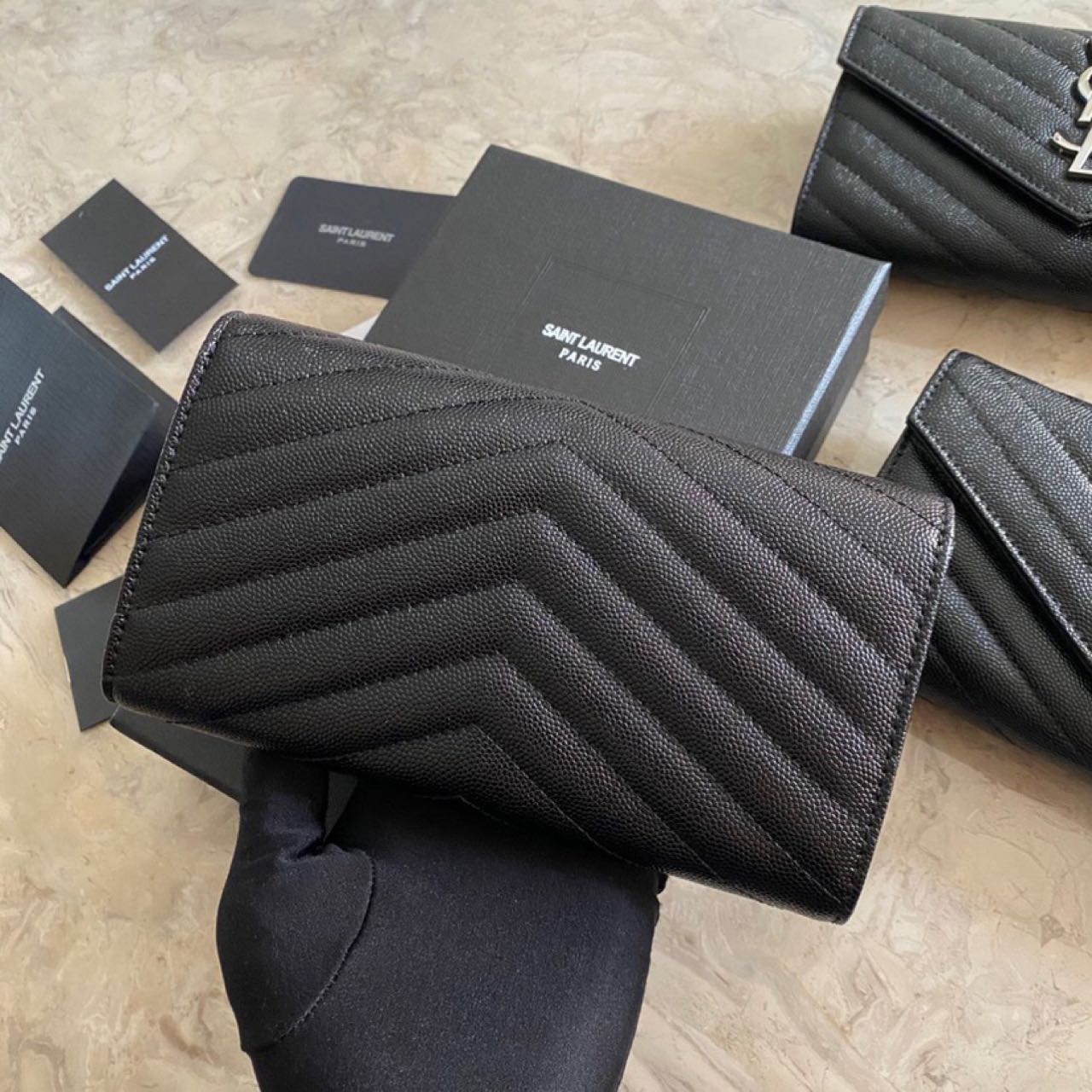 Saint Laurent Monogram Leather Wallet(19-11-3CM) - FashionPlug