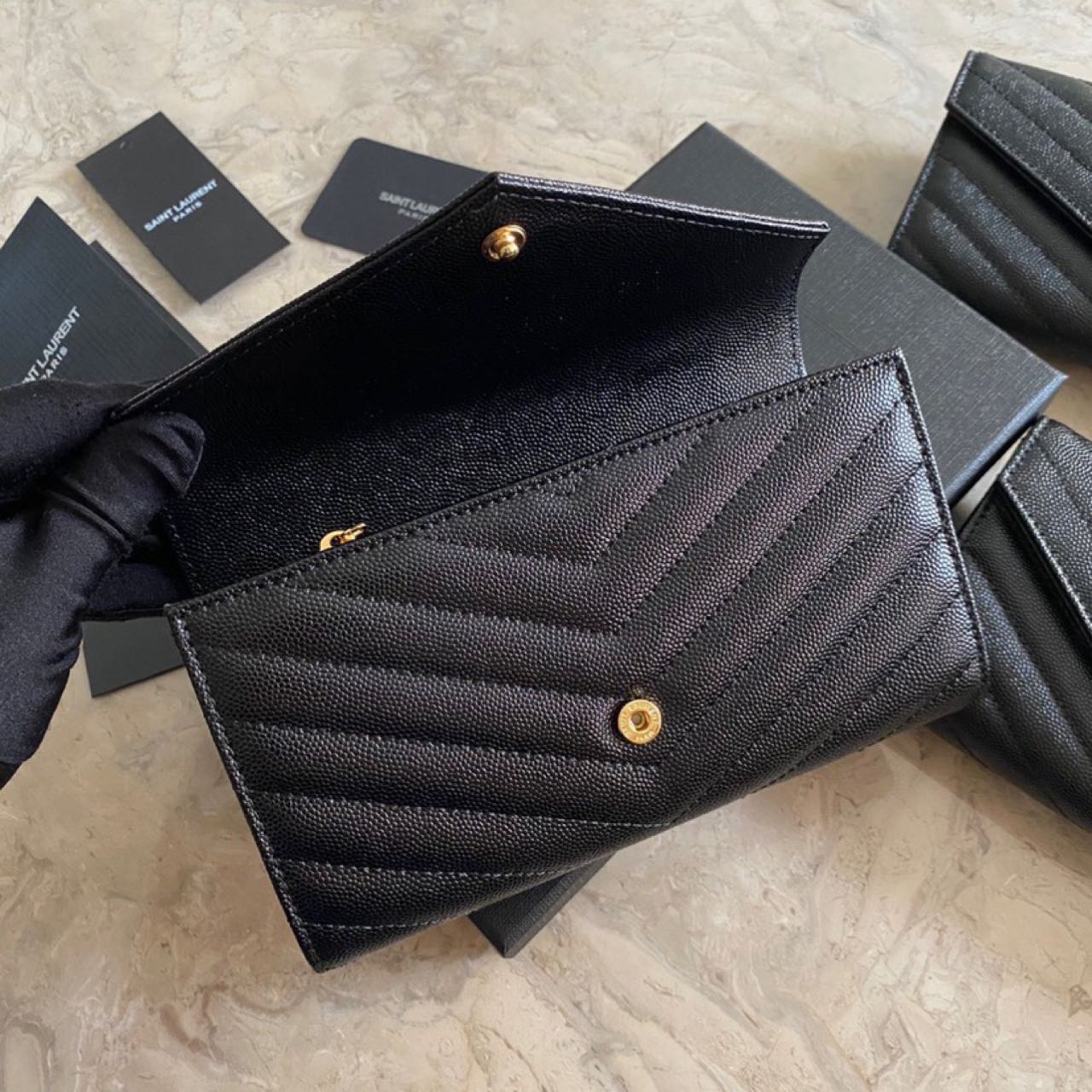 Saint Laurent Monogram Leather Wallet(19-11-3CM) - FashionPlug