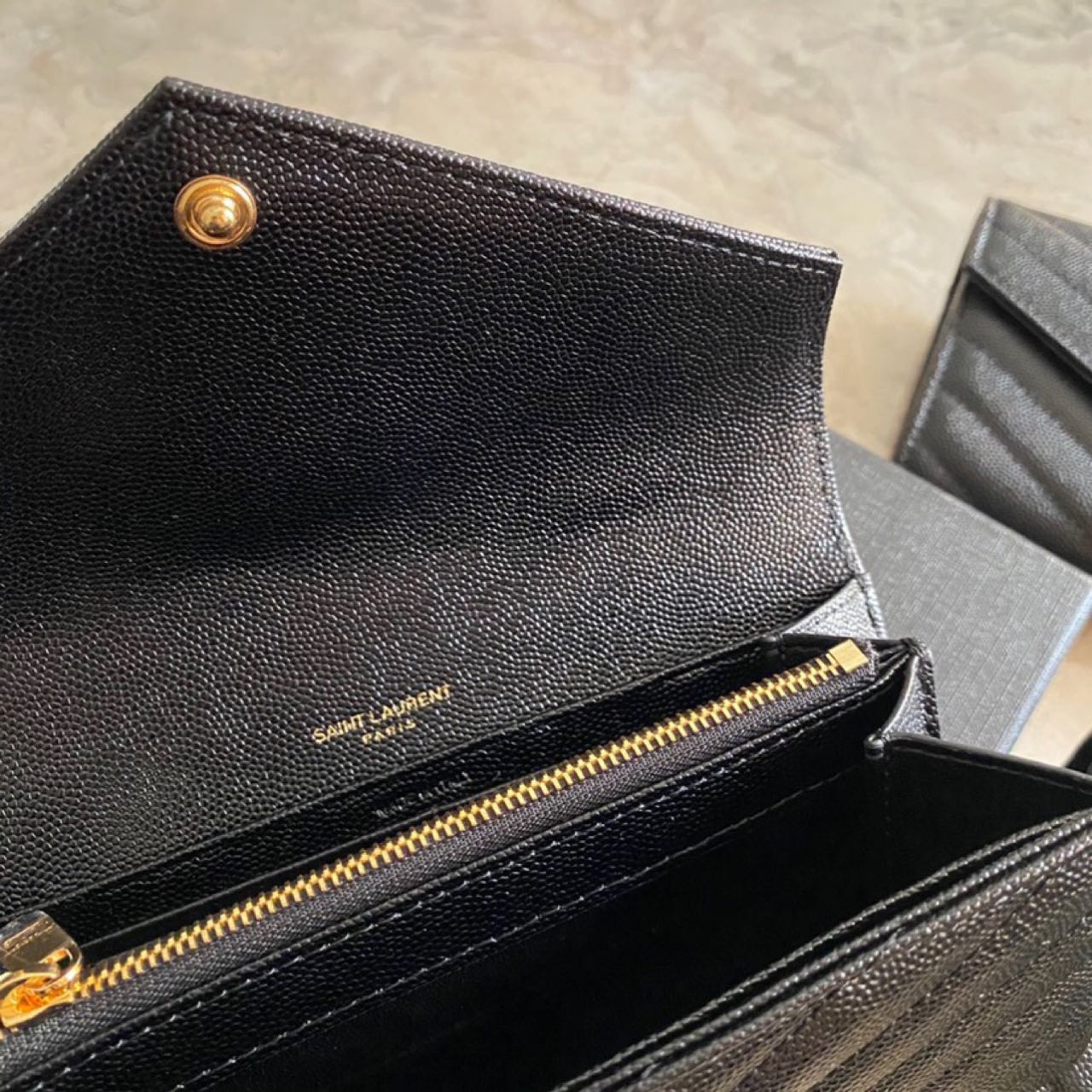 Saint Laurent Monogram Leather Wallet(19-11-3CM) - FashionPlug