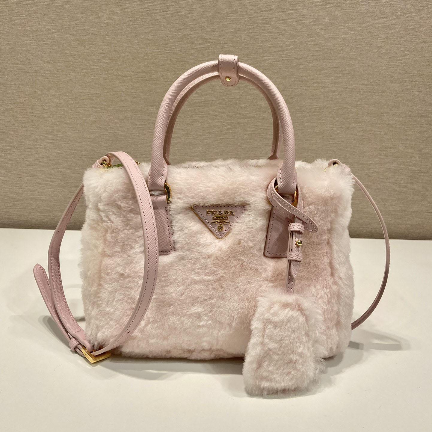 Prada Galleria Shearling Mini-Bag - FashionPlug