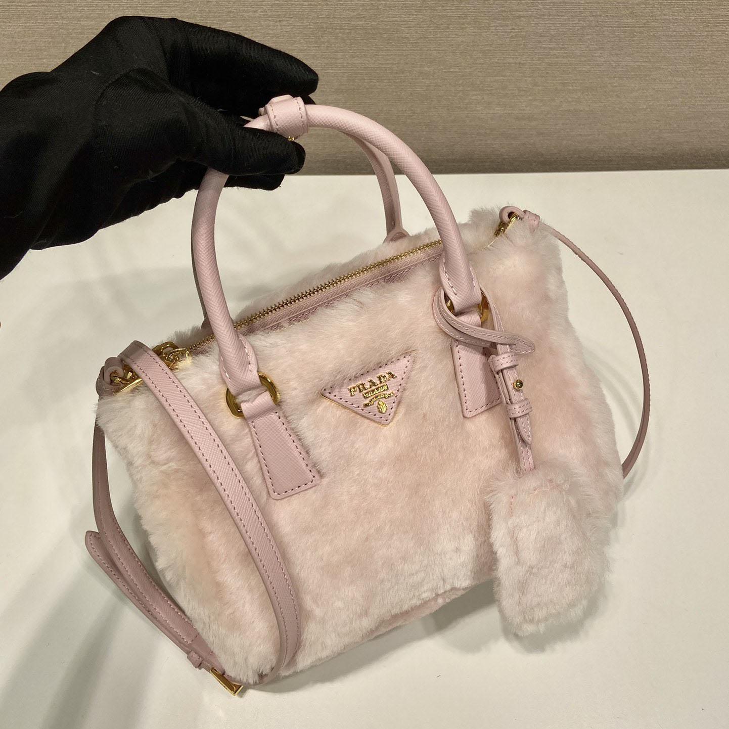 Prada Galleria Shearling Mini-Bag - FashionPlug