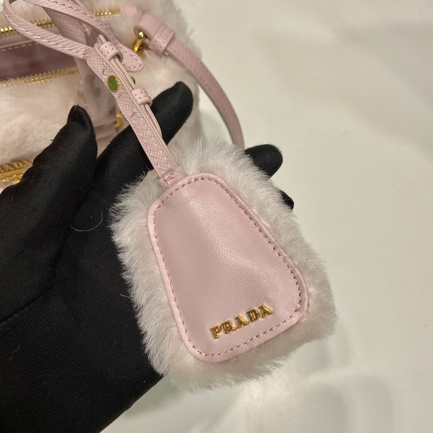 Prada Galleria Shearling Mini-Bag - FashionPlug