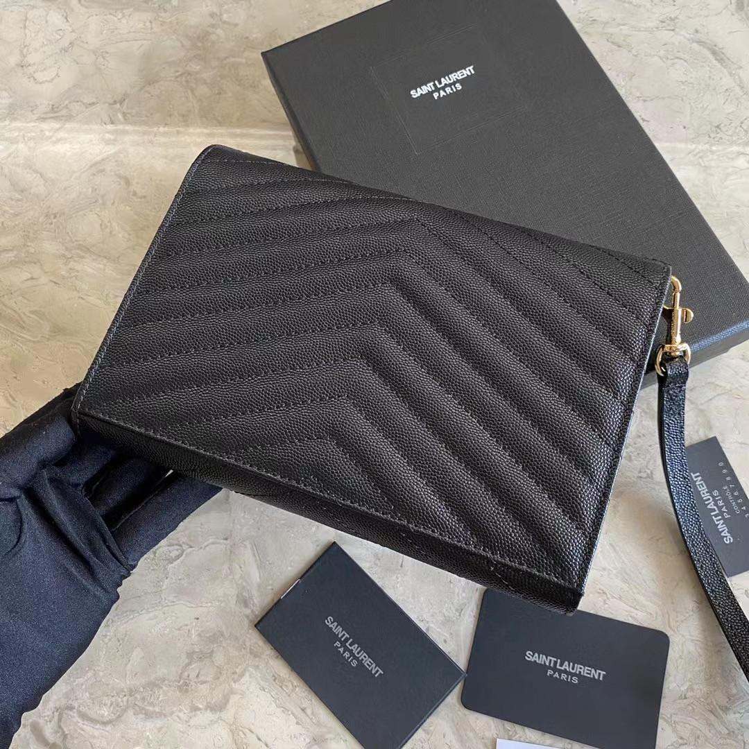 Saint Laurent Monogramme Quilted Textured-Leather Pouch(21-16-3CM) - FashionPlug