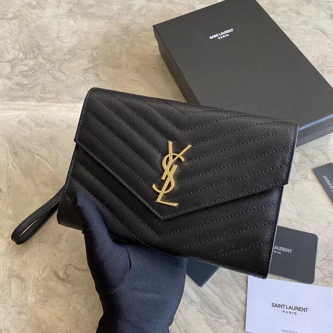 Saint Laurent Monogramme Quilted Textured-Leather Pouch(21-16-3CM) - FashionPlug