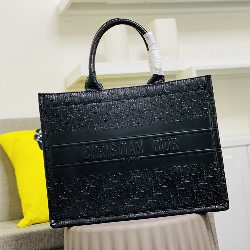 Dior Oblique Black Book Tote(42*16*32cm) - FashionPlug