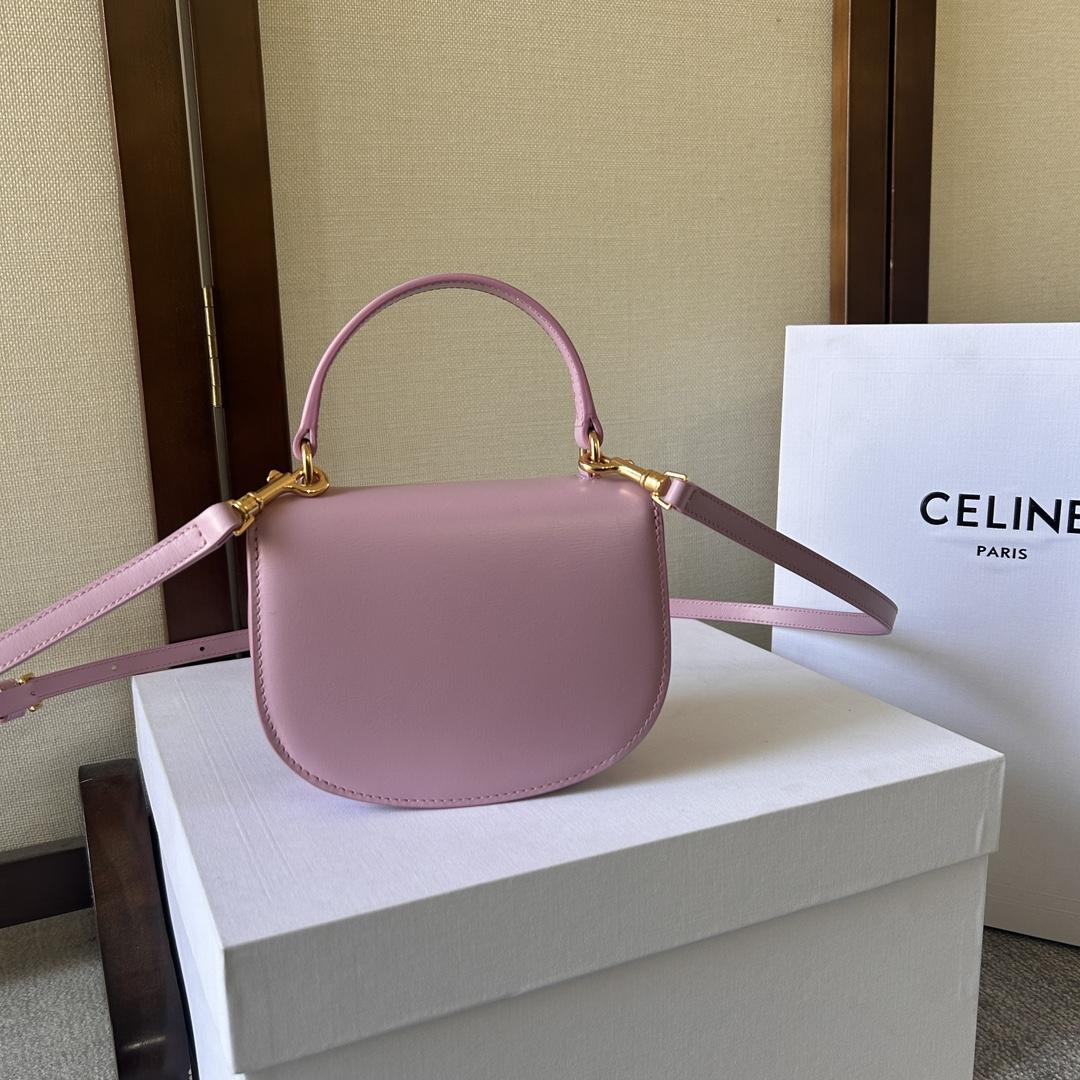 Celine Mini Besace Triomphe In Shiny Calfskin - FashionPlug