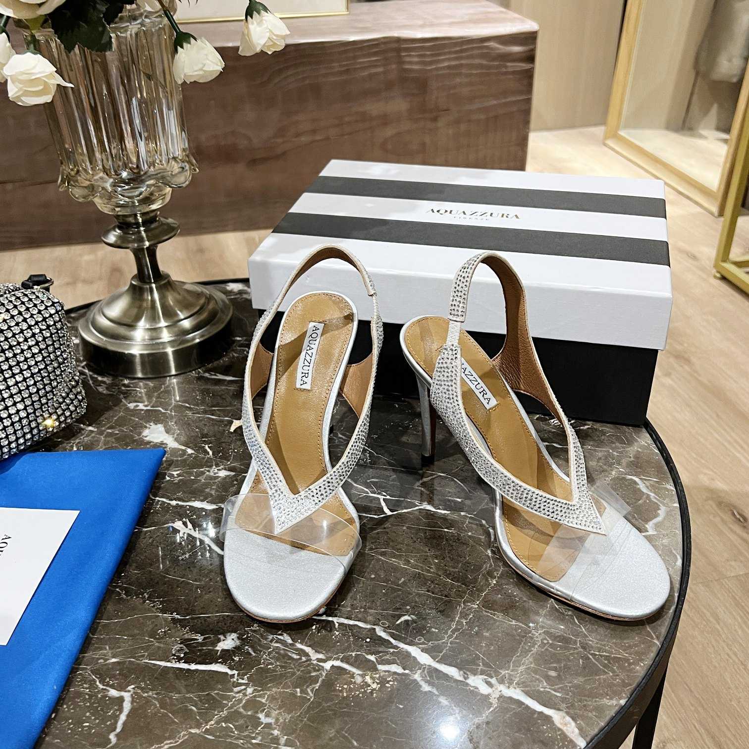 Aquazzura Izzy Plexi Sandal 105 - FashionPlug