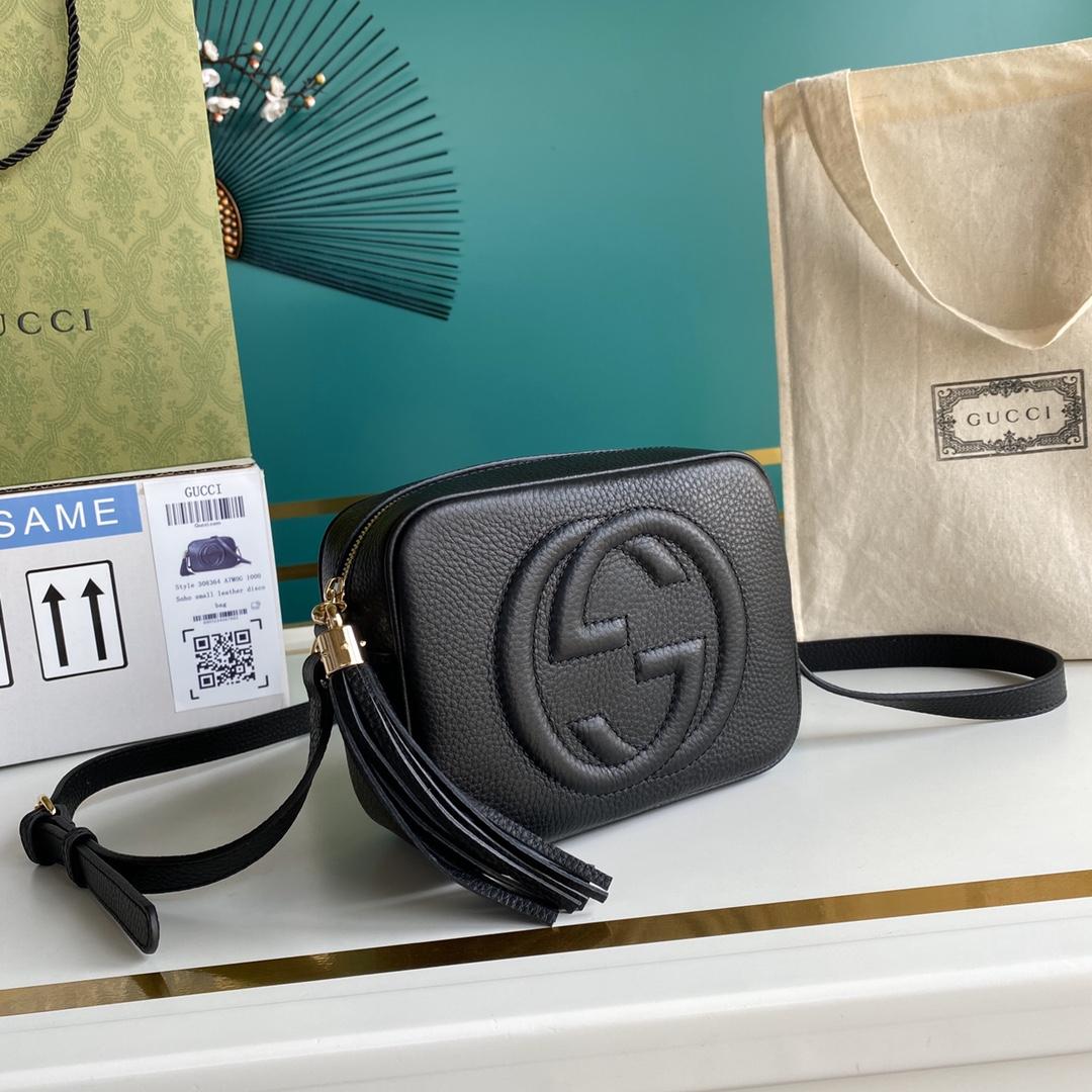 Gucci Soho Small Leather Disco Bag(22-15-7cm) - FashionPlug
