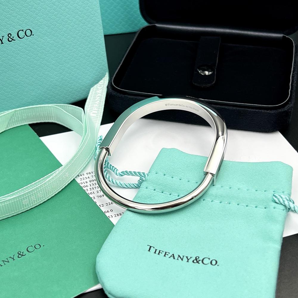 Tiffany&CO Lock Bangle In White Gold - FashionPlug