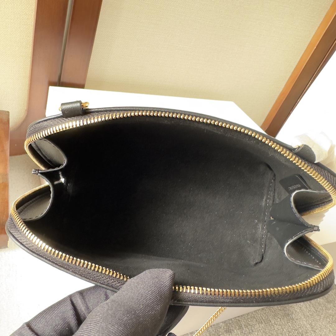 Celine Clutch On Chain Cuir Triomphe In Smooth Calfskin Black - FashionPlug