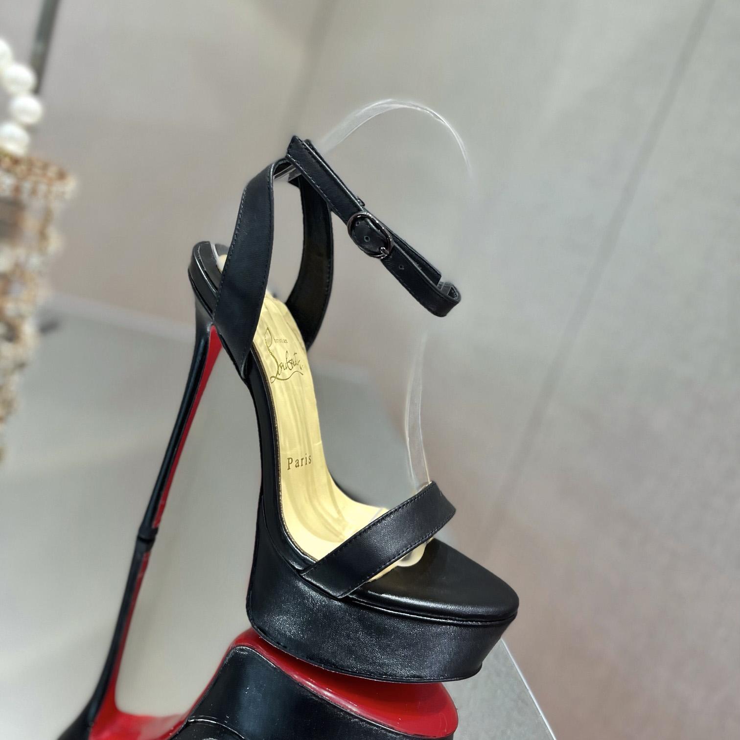 Christian Louboutin Loubi Queen Alta   150mm - FashionPlug