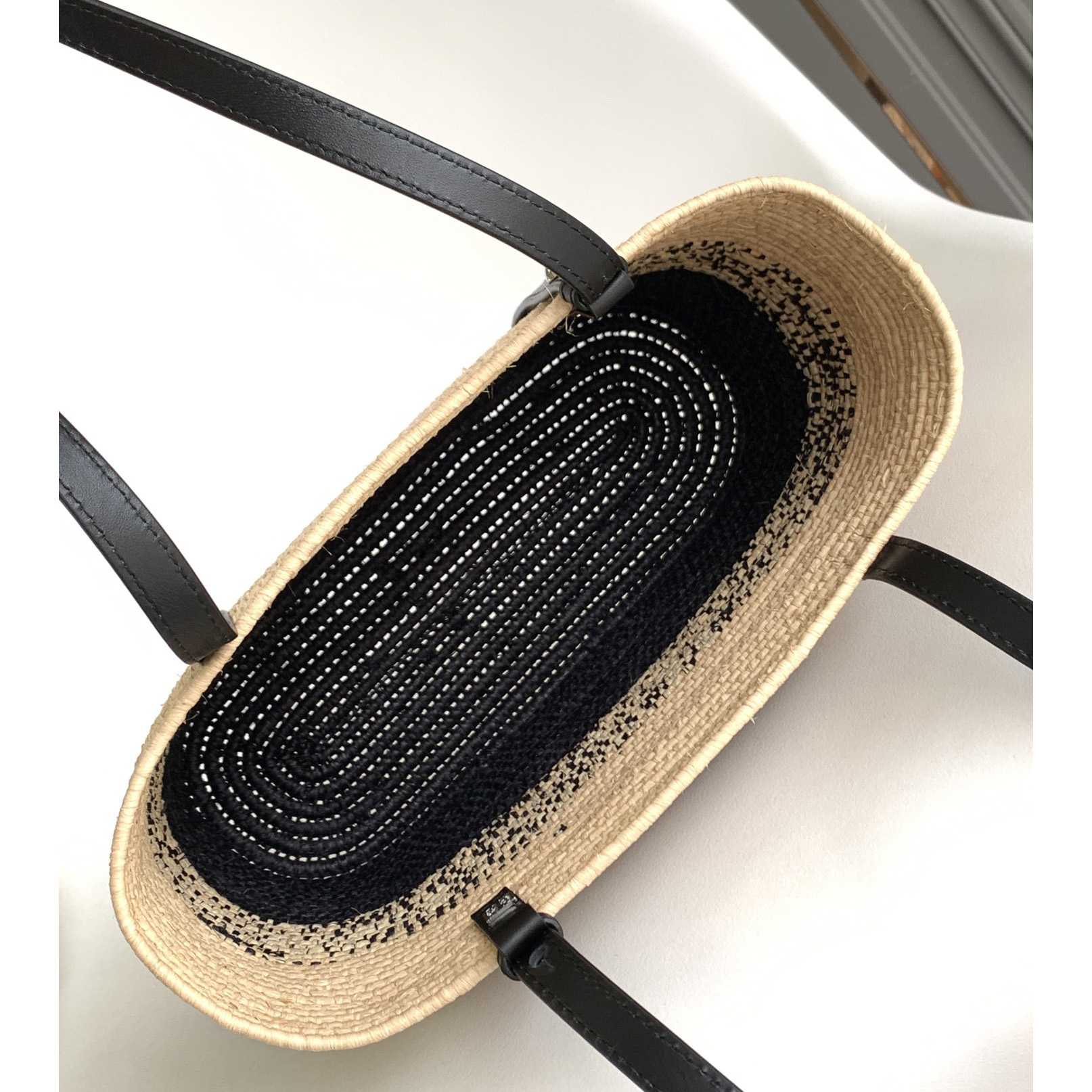 Loewe Small Square Basket bag In Raffia And Calfskin (30*21*11cm) - FashionPlug