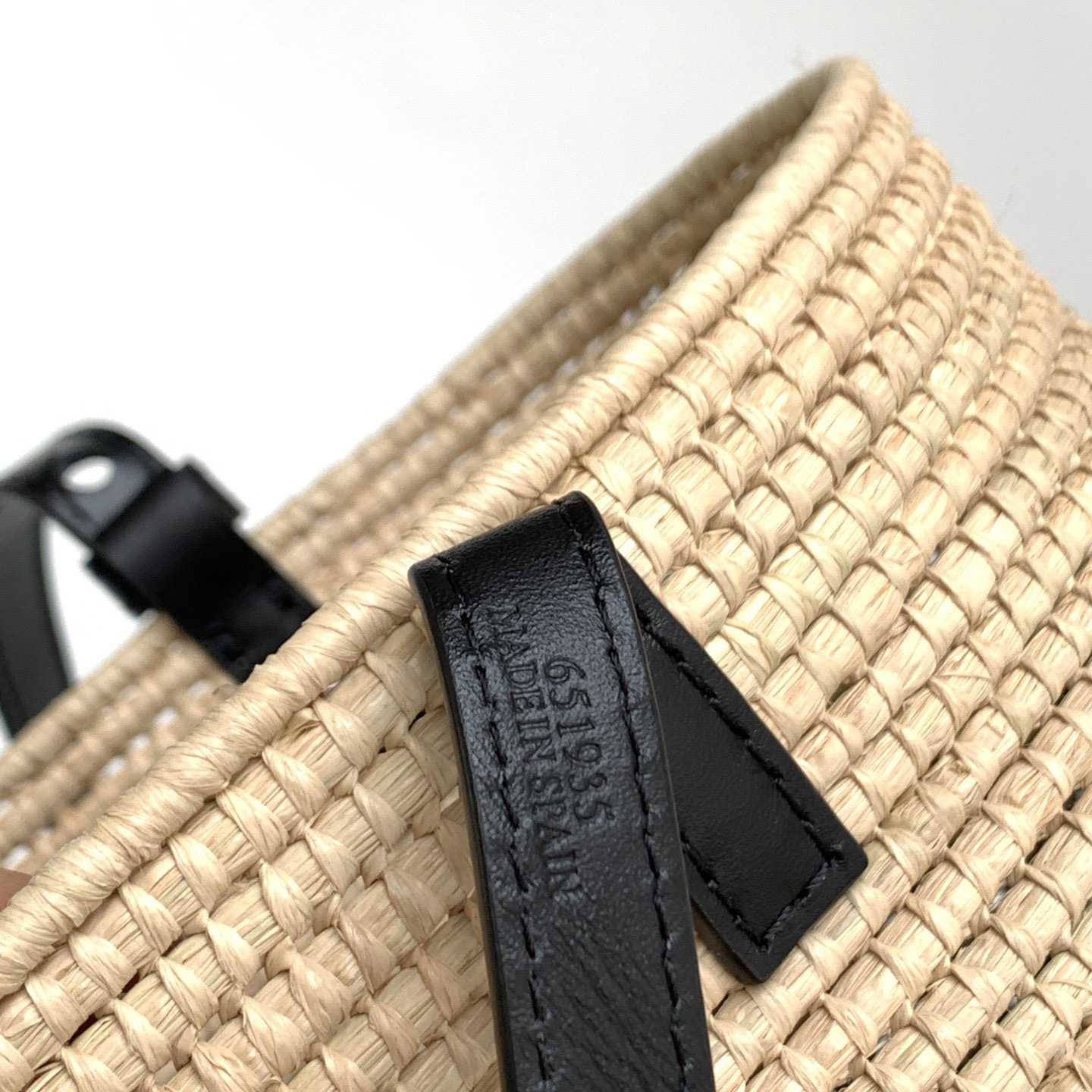 Loewe Small Square Basket bag In Raffia And Calfskin (30*21*11cm) - FashionPlug