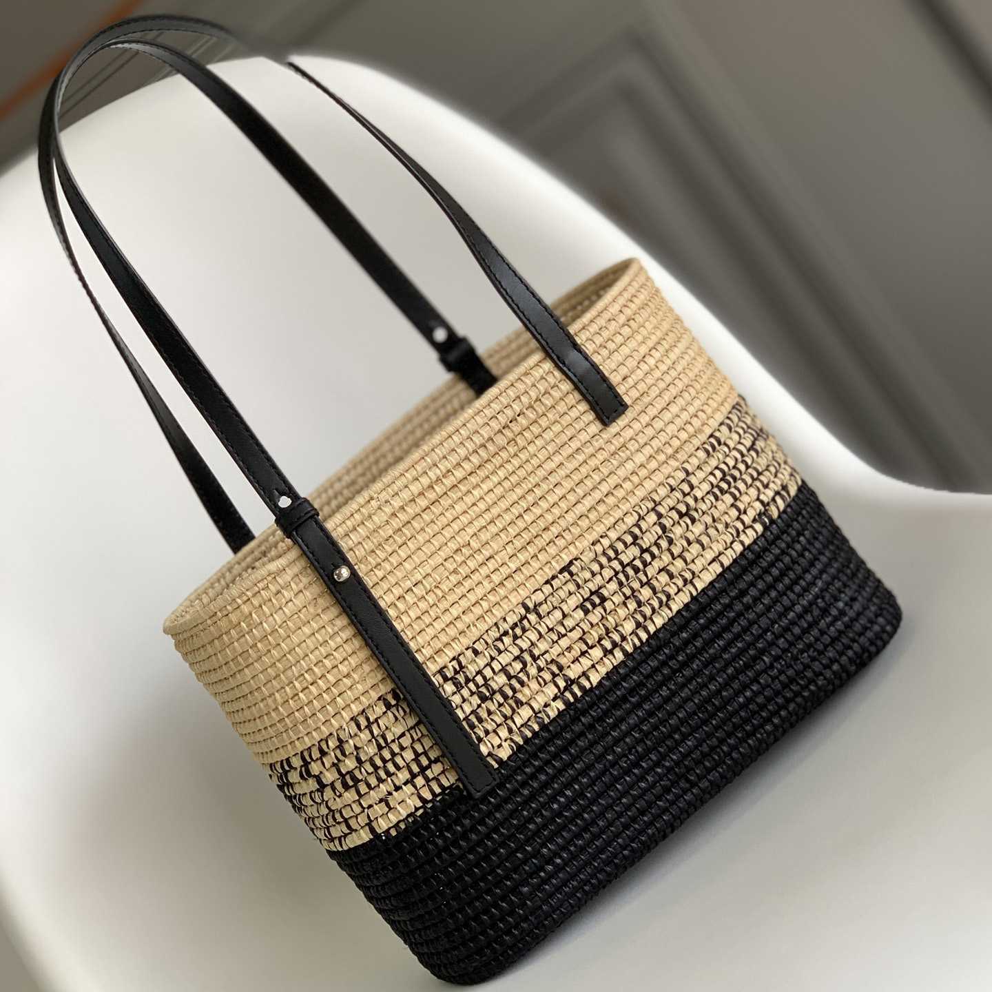 Loewe Small Square Basket bag In Raffia And Calfskin (30*21*11cm) - FashionPlug