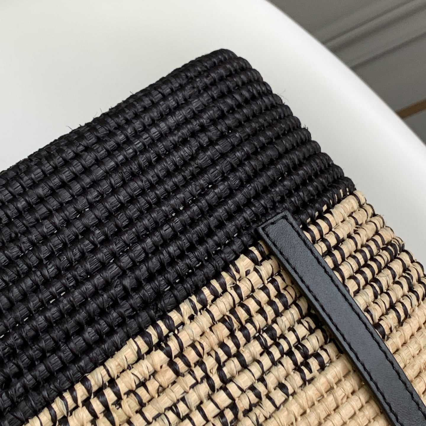 Loewe Small Square Basket bag In Raffia And Calfskin (30*21*11cm) - FashionPlug