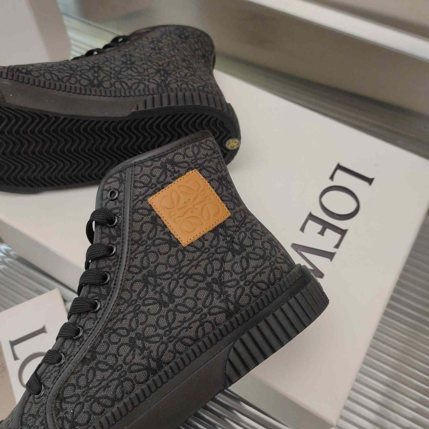 Loewe Anagram High Top Sneaker In Canvas - FashionPlug
