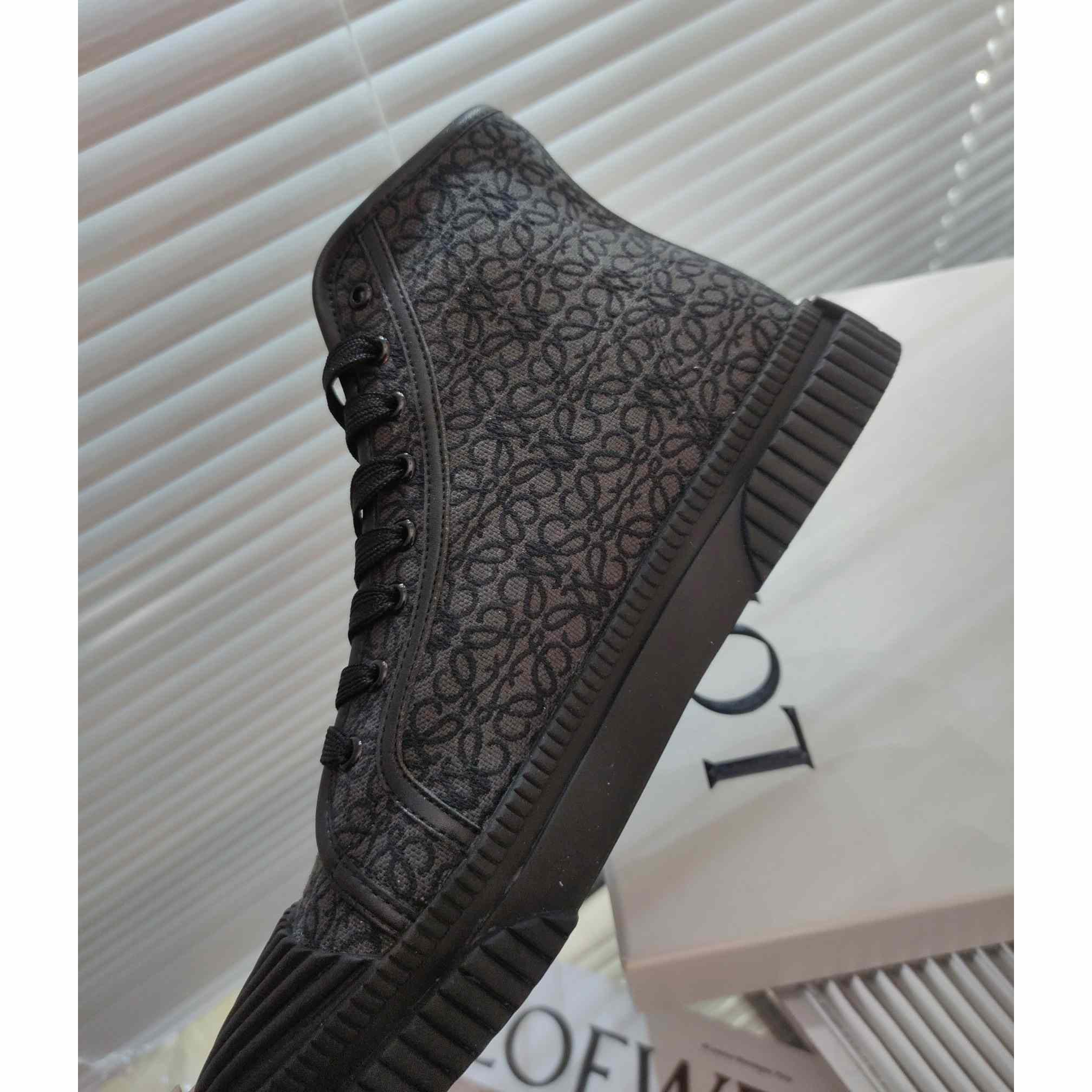 Loewe Anagram High Top Sneaker In Canvas - FashionPlug