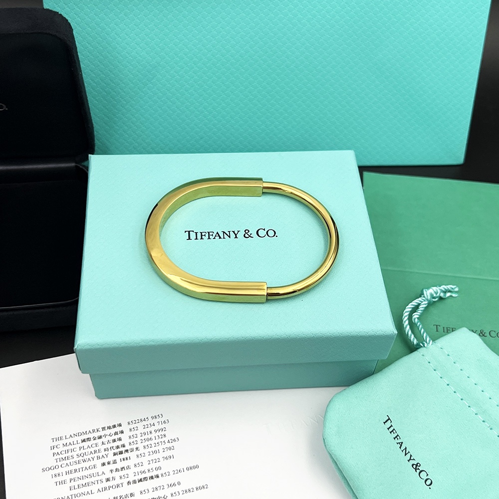 Tiffany&CO Lock Bangle In Yellow Gold - FashionPlug
