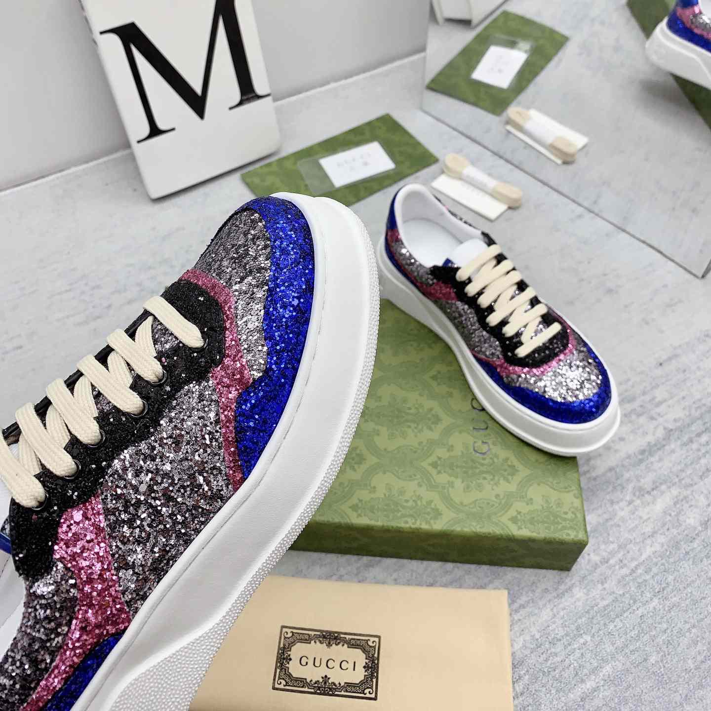 Gucci Glitter Sneaker - FashionPlug