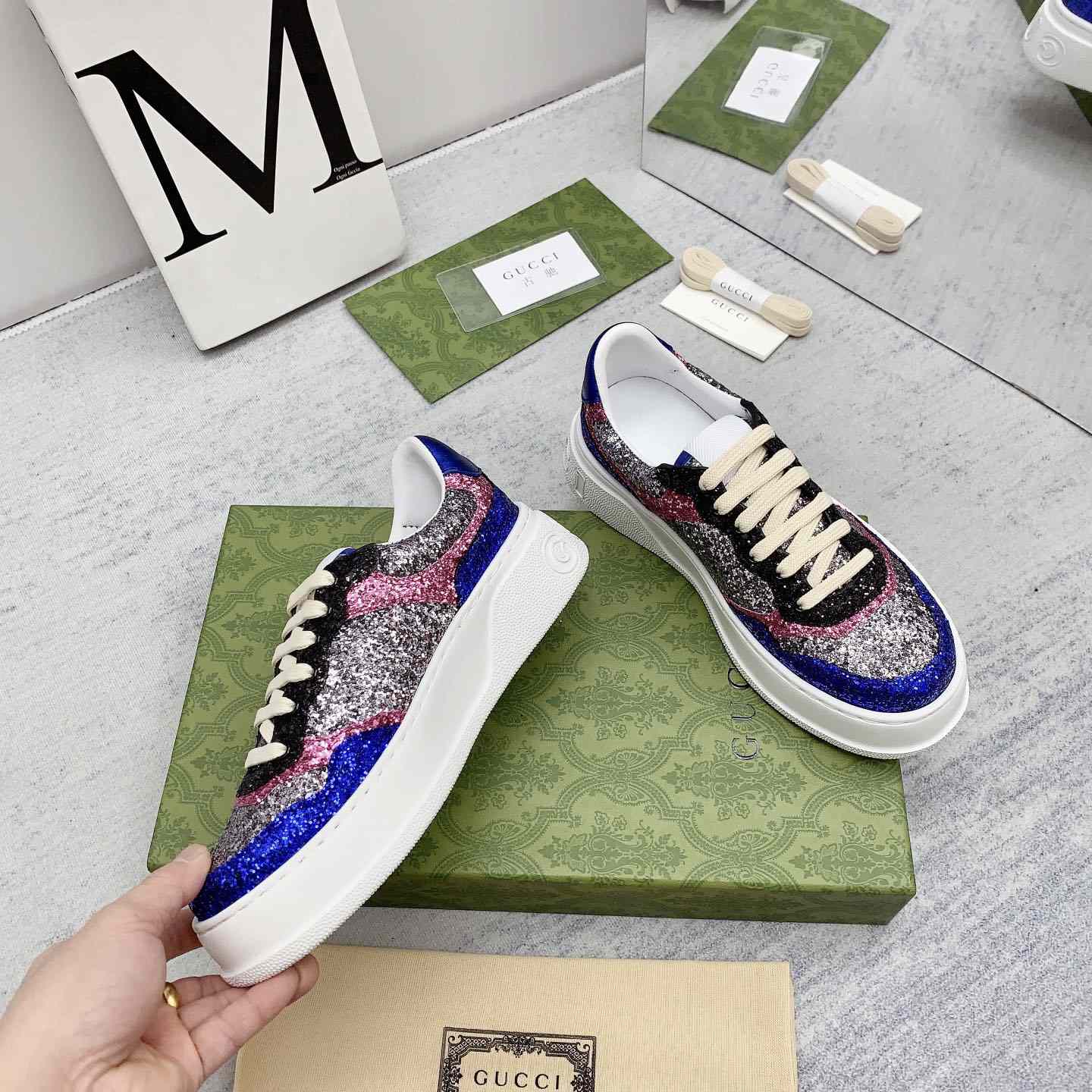 Gucci Glitter Sneaker - FashionPlug