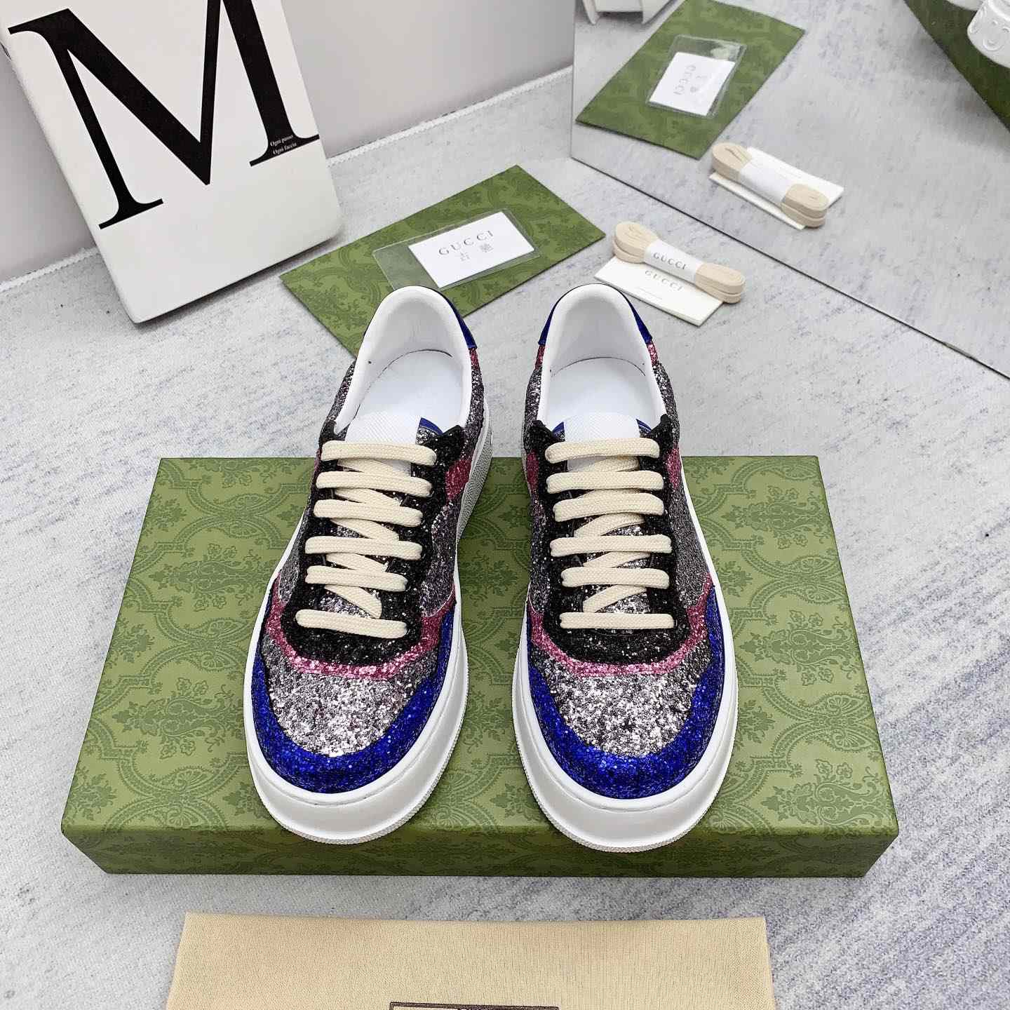 Gucci Glitter Sneaker - FashionPlug