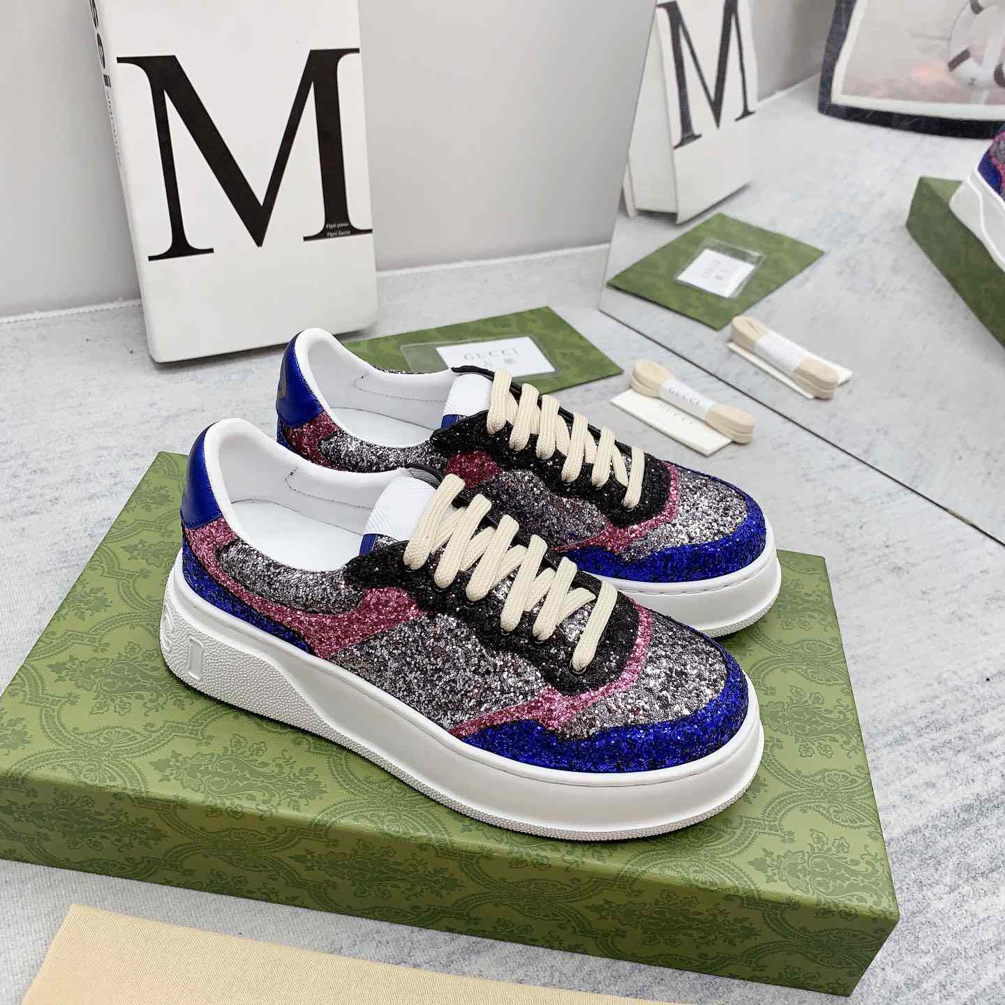 Gucci Glitter Sneaker - FashionPlug