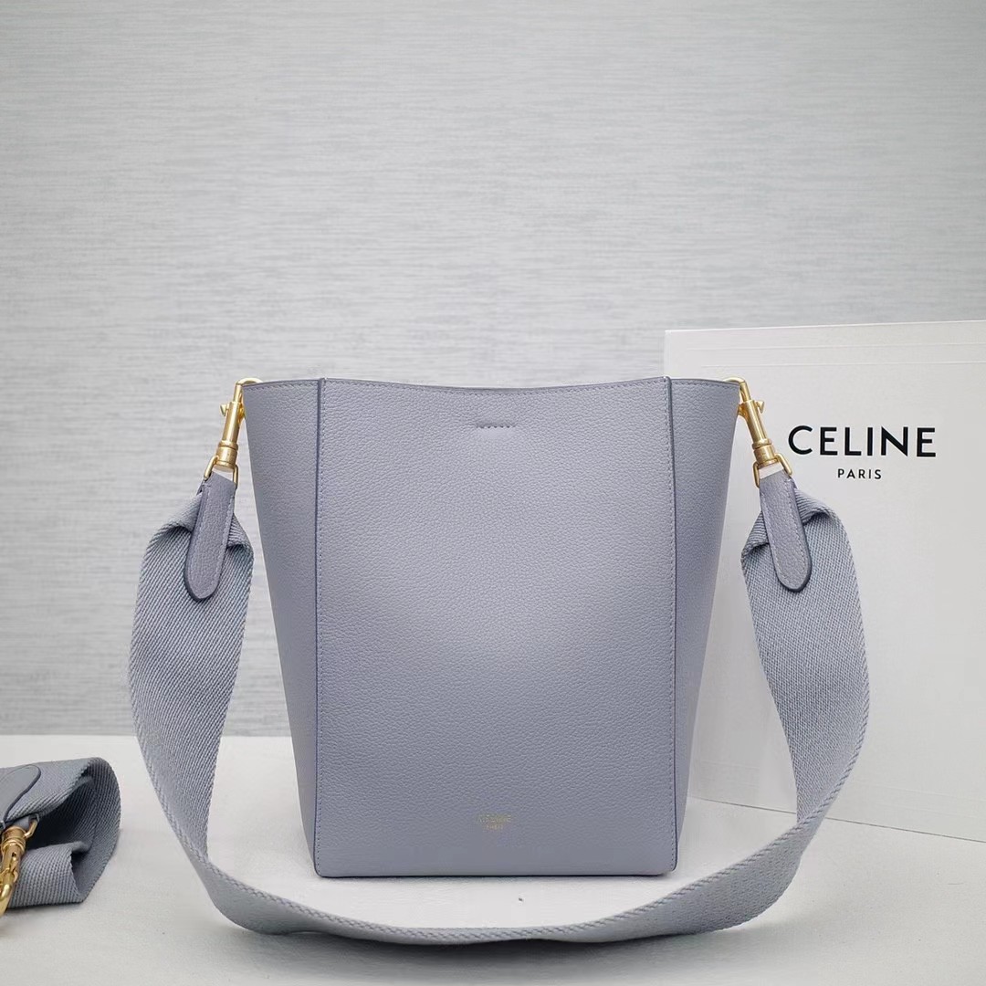Celine Sangle Small Bucket Bag In Soft Grained Calfskin - FashionPlug