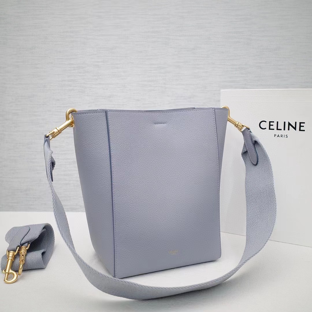 Celine Sangle Small Bucket Bag In Soft Grained Calfskin - FashionPlug