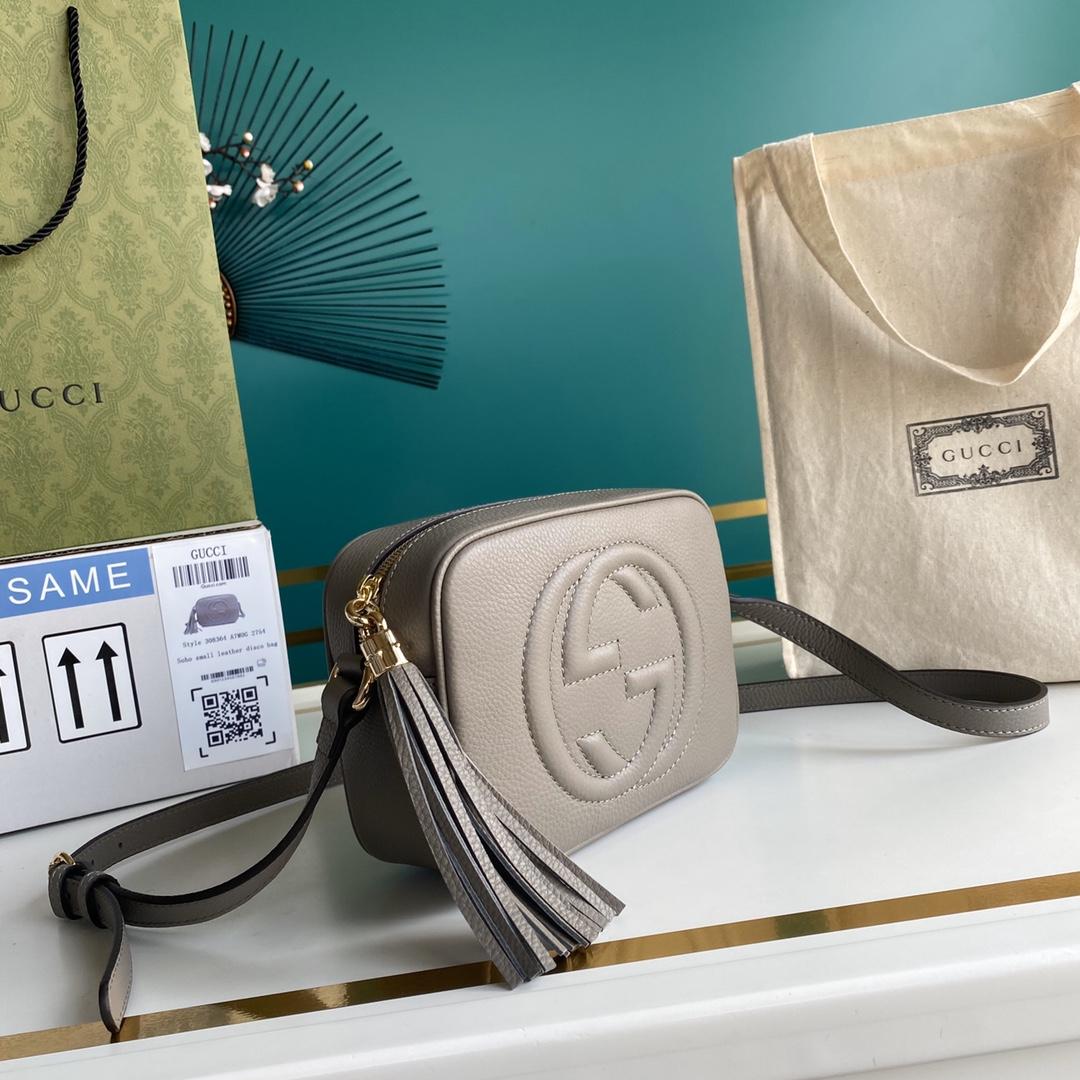 Gucci Soho Small Leather Disco Bag(22-15-7cm) - FashionPlug