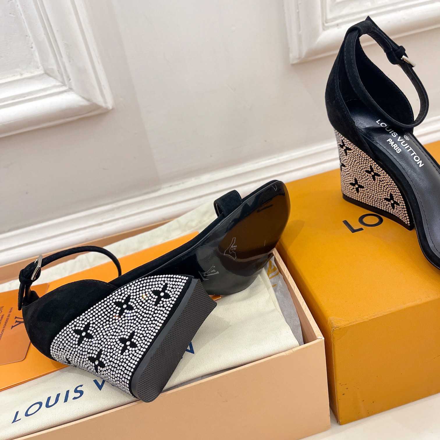 Louis Vuitton Appeal Wedge Sandal       1AACNU - FashionPlug