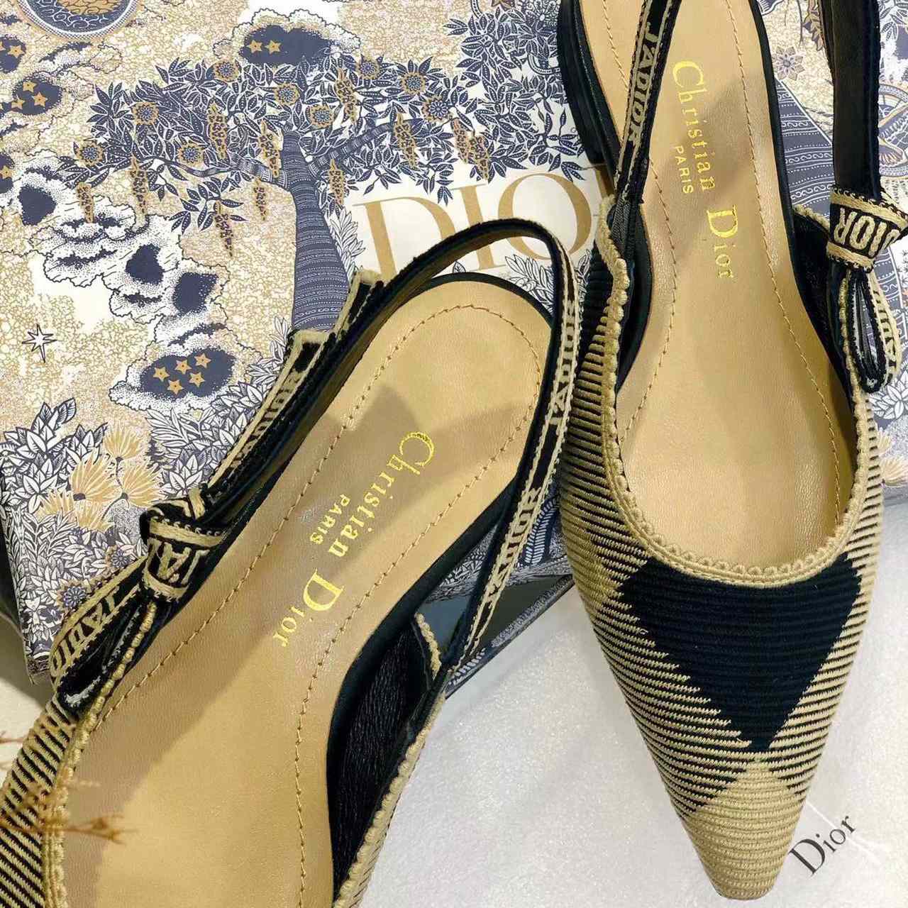 Dior J'adior Ribbon Slingback Flat - FashionPlug