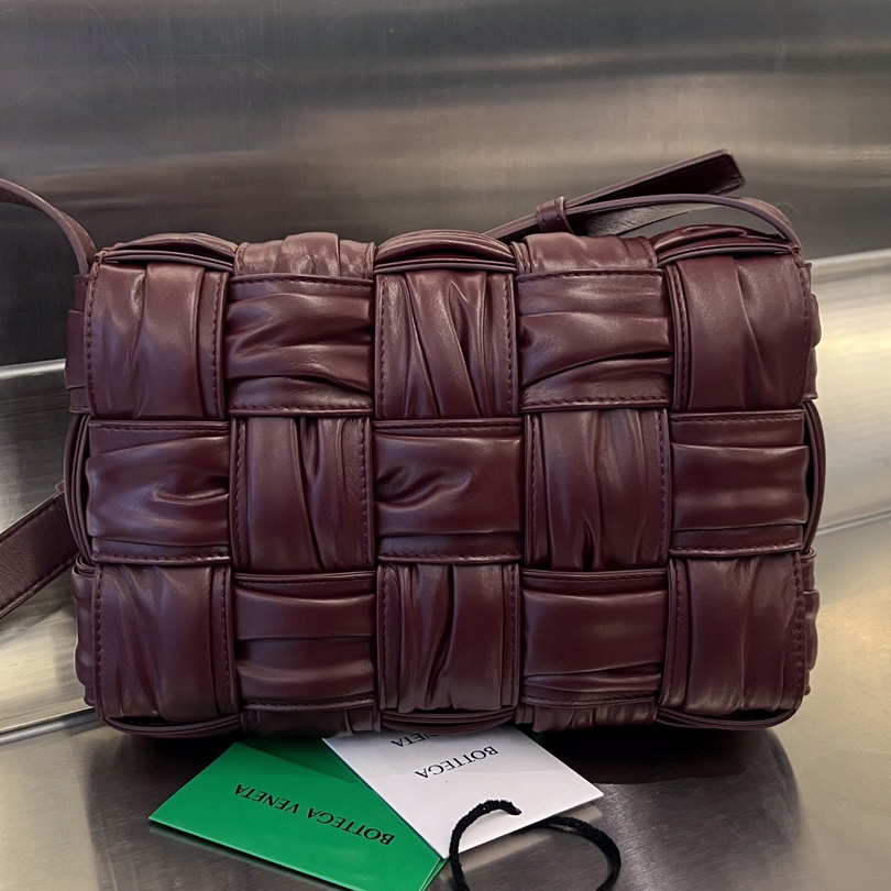 Bottega Veneta Cassette Foulard Intreccio Leather Cross-Body Bag - FashionPlug