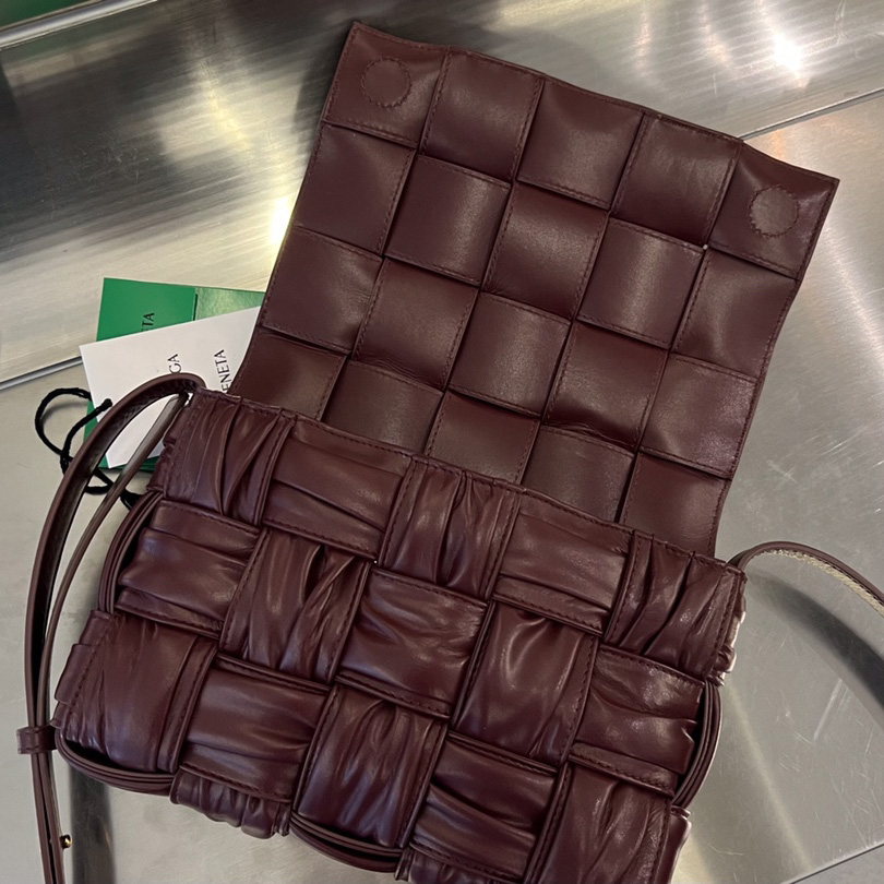 Bottega Veneta Cassette Foulard Intreccio Leather Cross-Body Bag - FashionPlug