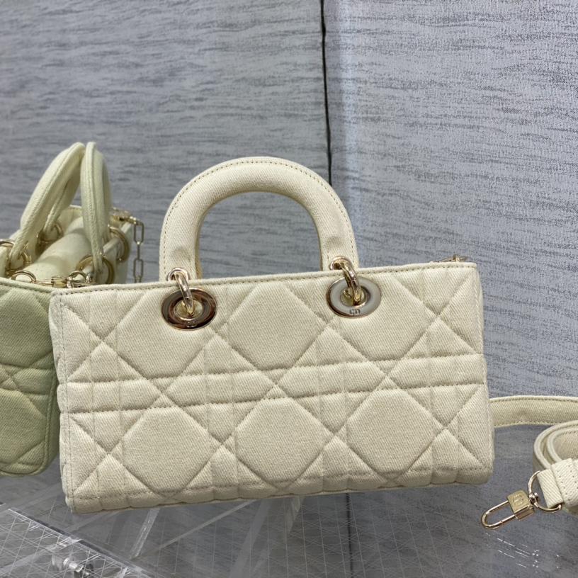 Dior Denim Macrocannage Lady D-Joy Yellow(26*6*14cm) - FashionPlug