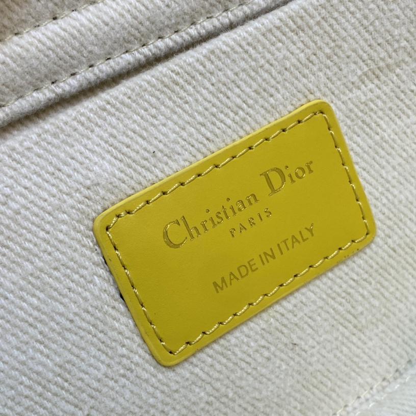 Dior Denim Macrocannage Lady D-Joy Yellow(26*6*14cm) - FashionPlug