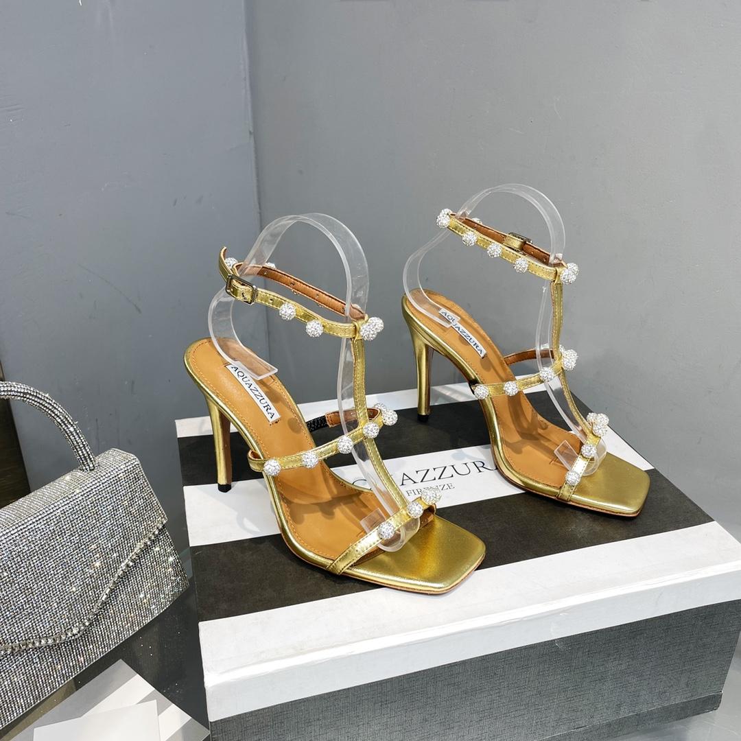 Aquazzura Cha Cha Cha Crystal Sandal  95 - FashionPlug