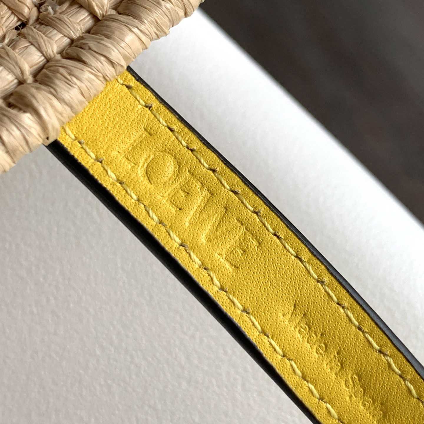 Loewe Small Square Basket bag In Raffia And Calfskin (30*21*11cm) - FashionPlug