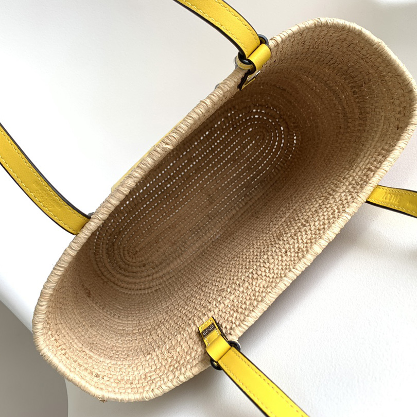 Loewe Small Square Basket bag In Raffia And Calfskin (30*21*11cm) - FashionPlug